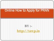 Online how to apply for pran