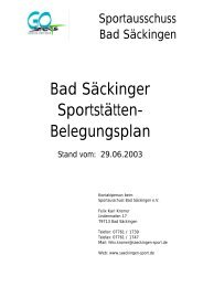 Bad Säckinger Sportstätten- Belegungsplan - Bad Säckingen