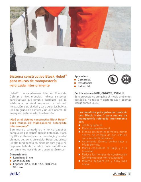 Sistema constructivo Block Hebel® para muros de mampostería reforzada interiormente