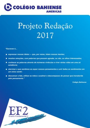 Projeto Redação 2017 - Ensino Fundamental 2 - Américas