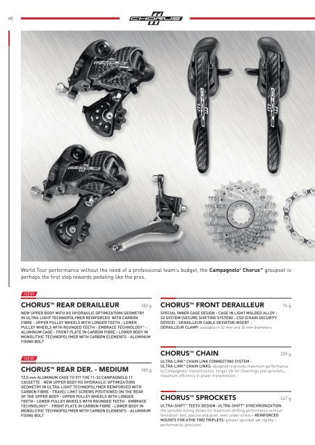 Campagnolo Groupsets Catalog 2018