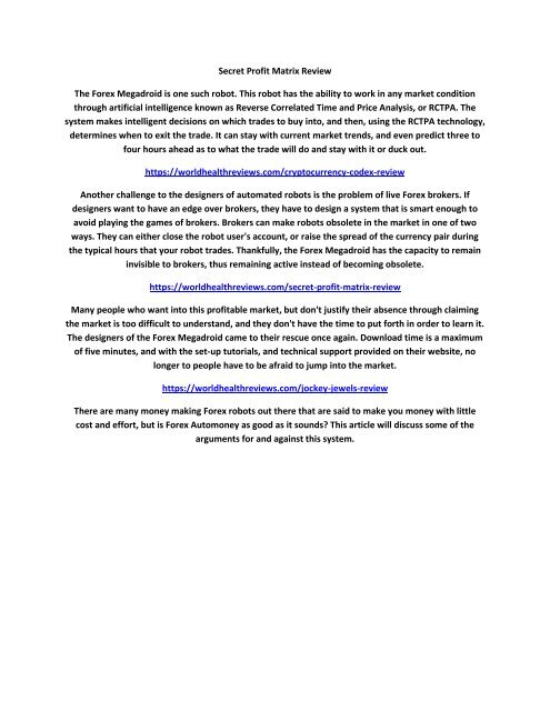 Secret Profit Matrix Review - 