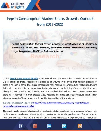 Pepsin Consumption Industry 2017 Market Research Report