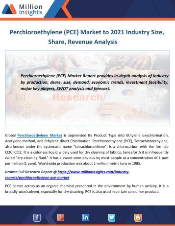 Perchloroethylene (PCE) Market Research Report 2021