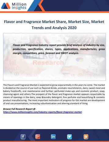 Flavor and Fragrance Market Share, Market Size, Market Trends and Analysis 2020
