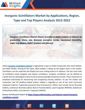 Inorganic Scintillators Market Research Report 2017