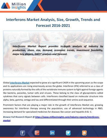 Interferons Market Research Report 2016