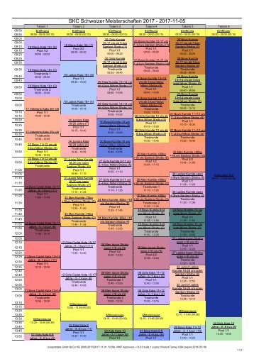 SKC Schweizermeisterschaft 2017 - TIMETABLE