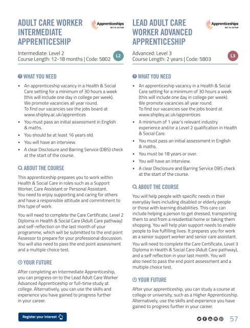 Shipley College Full-time Prospectus 2018-19