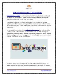 Web Design Services Are So Important Why