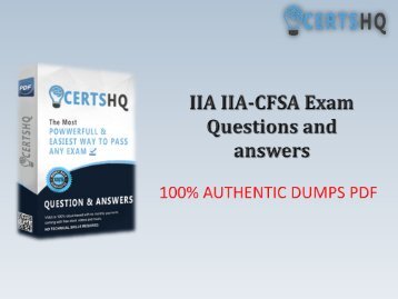 Updated IIA-CFSA PDF Training Material - Instant Download