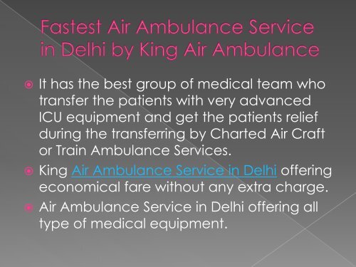 King Air Ambulance Service in Patna with Medical Facility 1