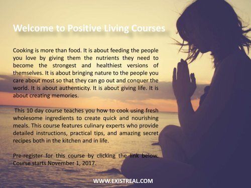 Cooking with Love Courses - Positive Living Courses