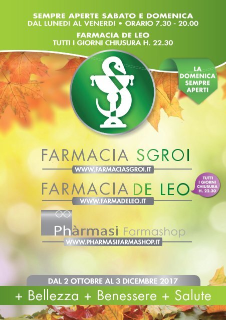Depliant Farmacie Sgroi De Leo Pharmasi Farmashop Novembre Dicembre 2017
