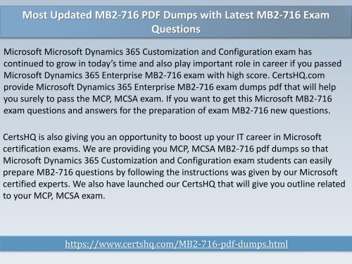  Updated MB2-716 PDF Exam Dumps - Instant Download 