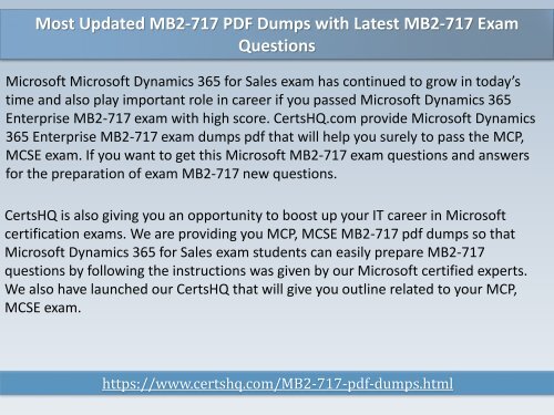  Get Real MB2-717 PDF Questions Dumps 