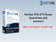 New VCS-274 Exam PDF Questions