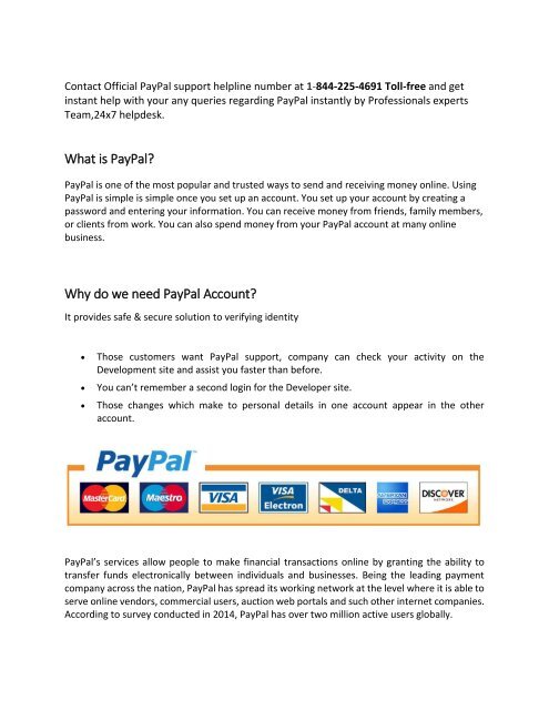 paypal support 1-844-225-4691 Toll-Free