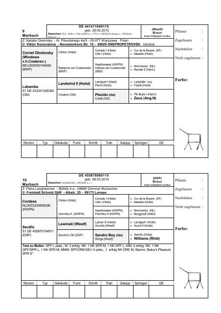 Katalog Hengstvorbesichtigungen Marbach/Donzdorf 2017 Ba-Wü