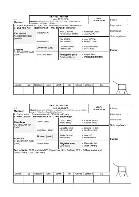 Katalog Hengstvorbesichtigungen Marbach/Donzdorf 2017 Ba-Wü