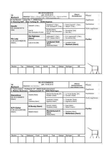 Katalog Hengstvorbesichtigungen Marbach/Donzdorf 2017 Ba-Wü