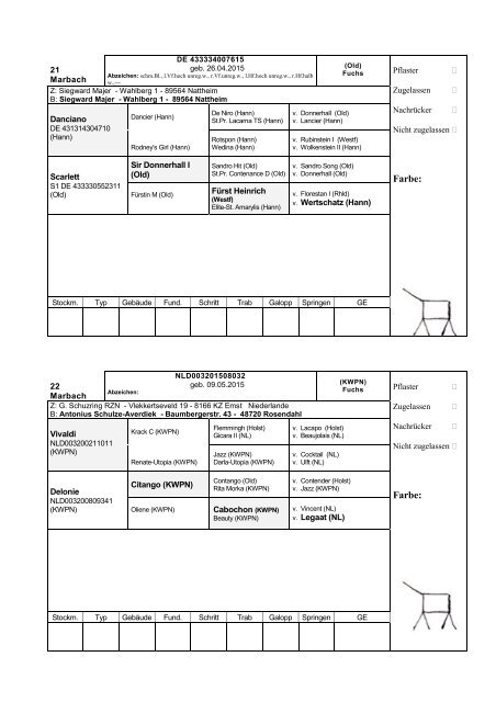 Katalog Hengstvorbesichtigungen Marbach/Donzdorf 2017 Ba-Wü