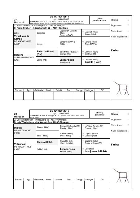 Katalog Hengstvorbesichtigungen Marbach/Donzdorf 2017 Ba-Wü