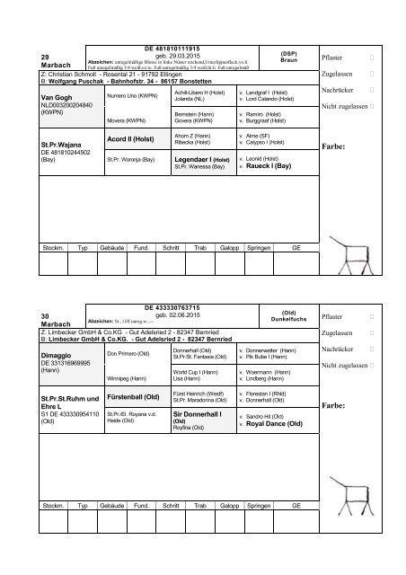 Katalog Hengstvorbesichtigungen Marbach/Donzdorf 2017 Ba-Wü