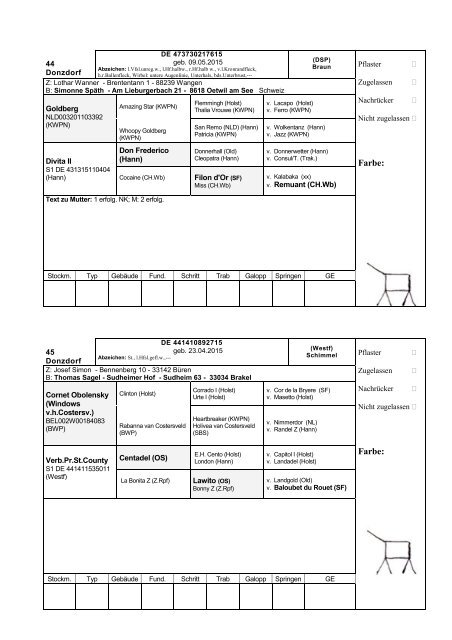 Katalog Hengstvorbesichtigungen Marbach/Donzdorf 2017 Ba-Wü