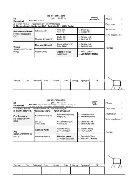 Katalog Hengstvorbesichtigungen Marbach/Donzdorf 2017 Ba-Wü