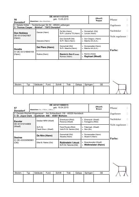 Katalog Hengstvorbesichtigungen Marbach/Donzdorf 2017 Ba-Wü