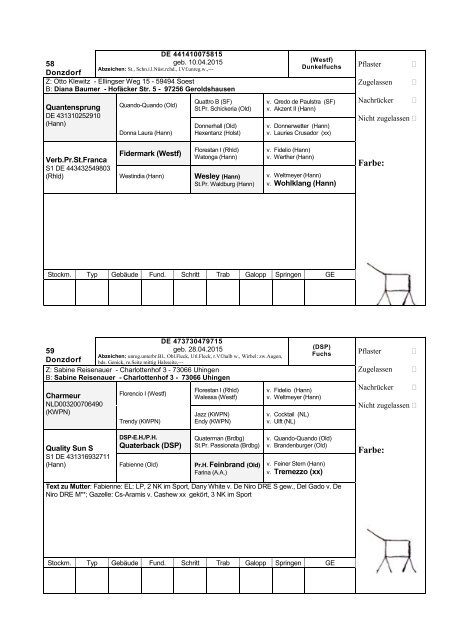 Katalog Hengstvorbesichtigungen Marbach/Donzdorf 2017 Ba-Wü