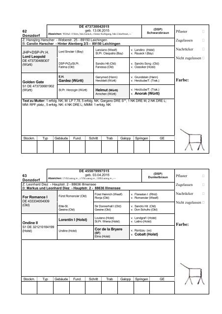 Katalog Hengstvorbesichtigungen Marbach/Donzdorf 2017 Ba-Wü