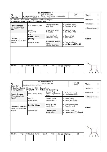 Katalog Hengstvorbesichtigungen Marbach/Donzdorf 2017 Ba-Wü