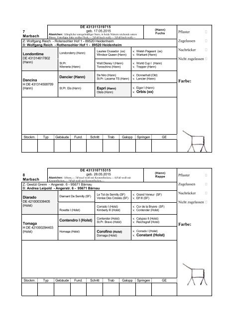 Katalog Hengstvorbesichtigungen Marbach/Donzdorf 2017 Ba-Wü