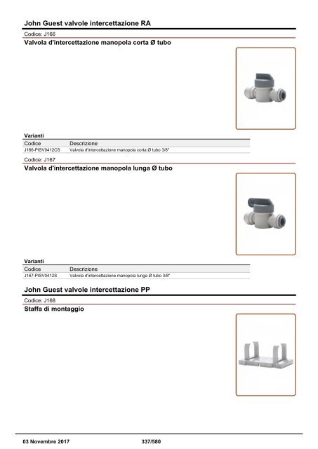 Depuratori Acqua Addolcitori Osmosi Inversa Catalogo 3 novembre 2017