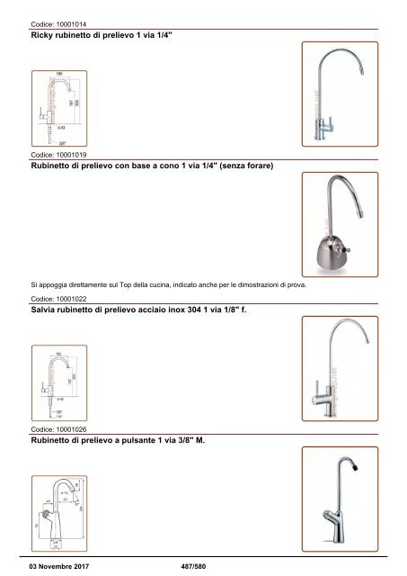 Depuratori Acqua Addolcitori Osmosi Inversa Catalogo 3 novembre 2017