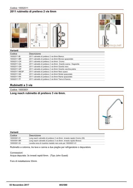 Depuratori Acqua Addolcitori Osmosi Inversa Catalogo 3 novembre 2017