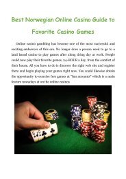 Best Norwegian Online Casino Guide to Favorite Casino Games