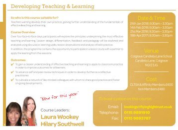 Developing teaching and learning