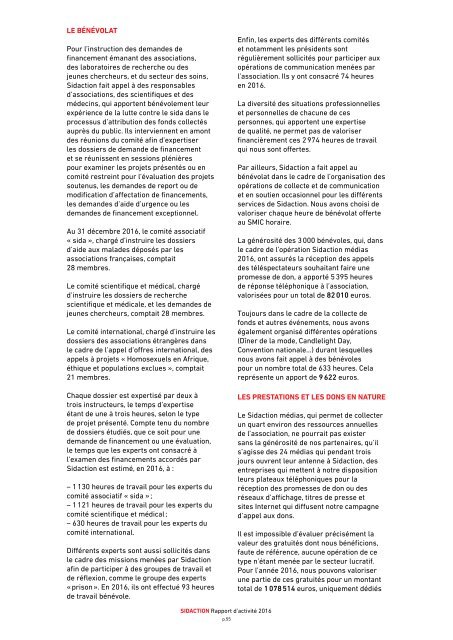 Rapport d'activité - Sidaction 2016