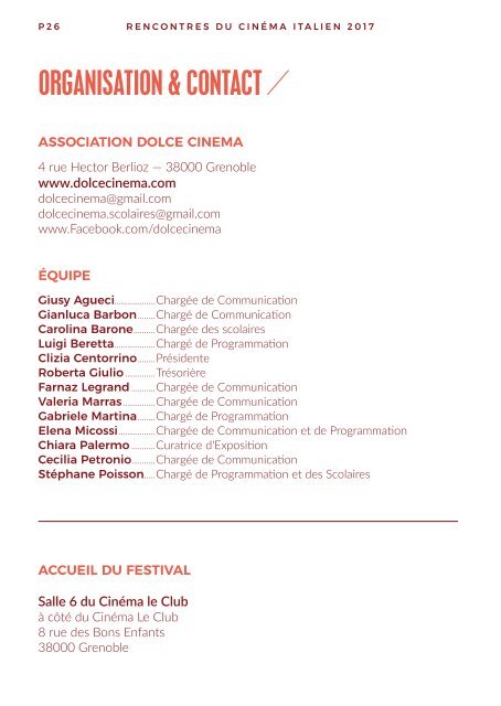 Programme Dolce Cinema