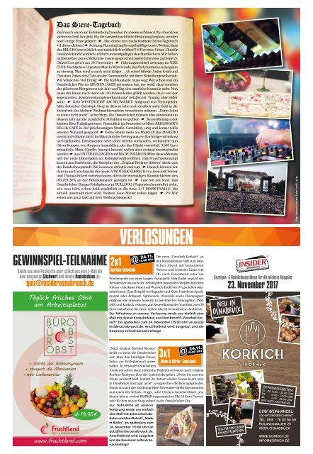 INSIDER Osnabrück // November 2017 // No. 412