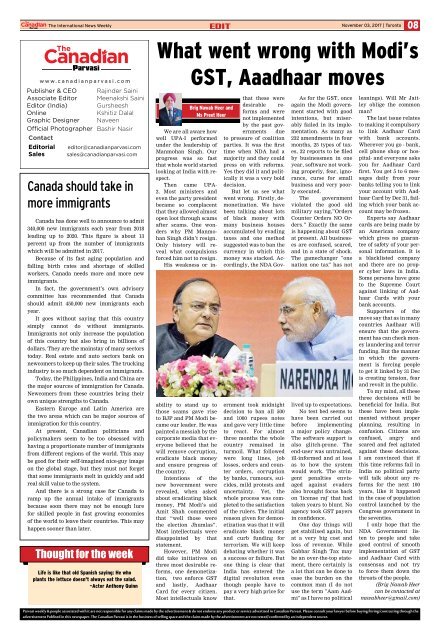 The Canadian Parvasi - Issue 19