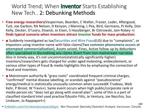 Tecnologie energetiche meno conosciute, pulite, a basso costo e abbondanti che possono cambiare il mondo / Less known, Clean, Low cost, Abundant Energy Technologies & Related Game Changing Applications