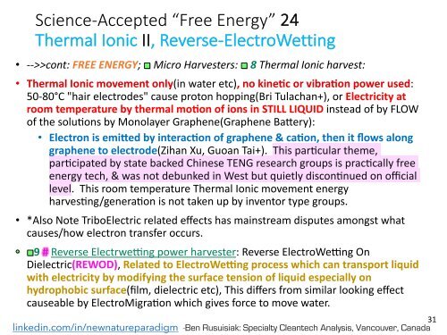 Tecnologie energetiche meno conosciute, pulite, a basso costo e abbondanti che possono cambiare il mondo / Less known, Clean, Low cost, Abundant Energy Technologies & Related Game Changing Applications