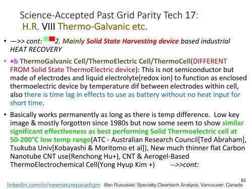 Tecnologie energetiche meno conosciute, pulite, a basso costo e abbondanti che possono cambiare il mondo / Less known, Clean, Low cost, Abundant Energy Technologies & Related Game Changing Applications