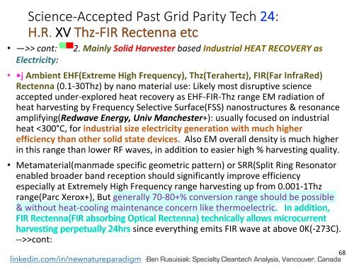 Tecnologie energetiche meno conosciute, pulite, a basso costo e abbondanti che possono cambiare il mondo / Less known, Clean, Low cost, Abundant Energy Technologies & Related Game Changing Applications