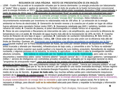 Esquecido, Limpo, de Baixo Custo, Abundantes Tecnologias de Geração de Energia e Aplicativos de Mudança Mundial Relacionados / Less known, Clean, Affordable, Abundant Energy Technologies & Related Game Changing Applications