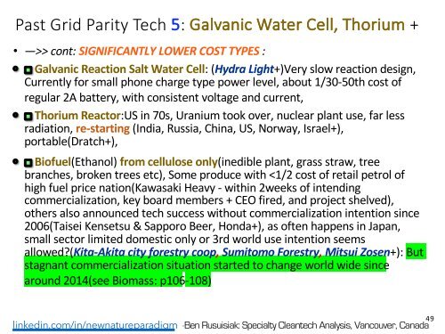 Esquecido, Limpo, de Baixo Custo, Abundantes Tecnologias de Geração de Energia e Aplicativos de Mudança Mundial Relacionados / Less known, Clean, Affordable, Abundant Energy Technologies & Related Game Changing Applications